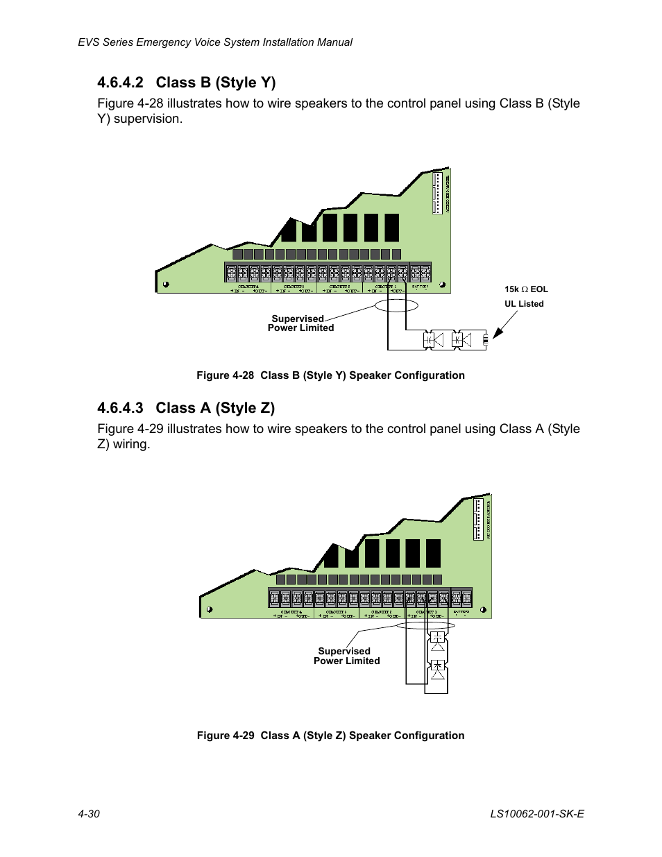 2 class b (style y), 3 class a (style z) | SilentKnight EVS User Manual | Page 52 / 74