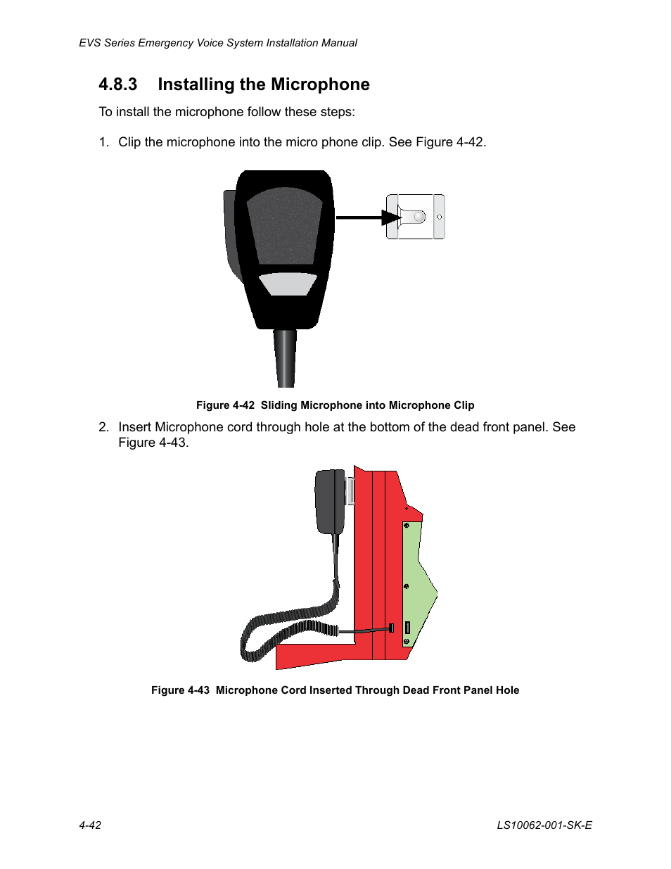 3 installing the microphone, 3 installing the microphone -42 | SilentKnight EVS User Manual | Page 64 / 74