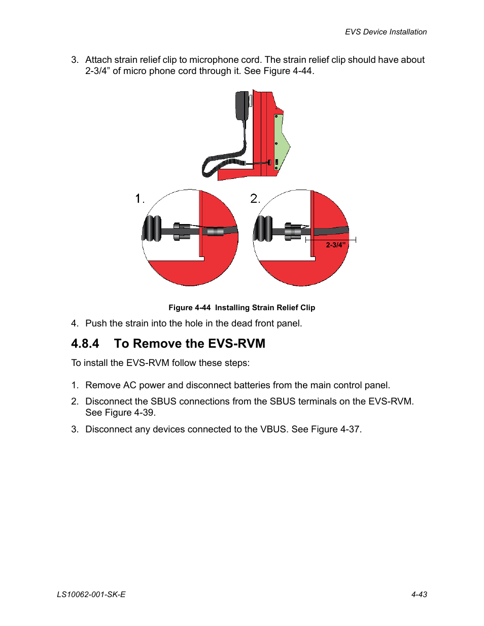4 to remove the evs-rvm, 4 to remove the evs-rvm -43 | SilentKnight EVS User Manual | Page 65 / 74