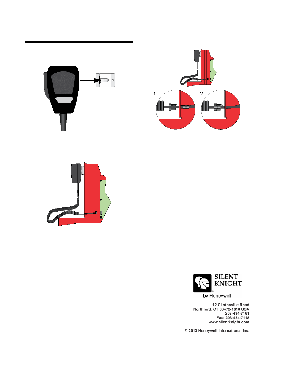 Installing the microphone | SilentKnight EVS-RVM User Manual | Page 2 / 2