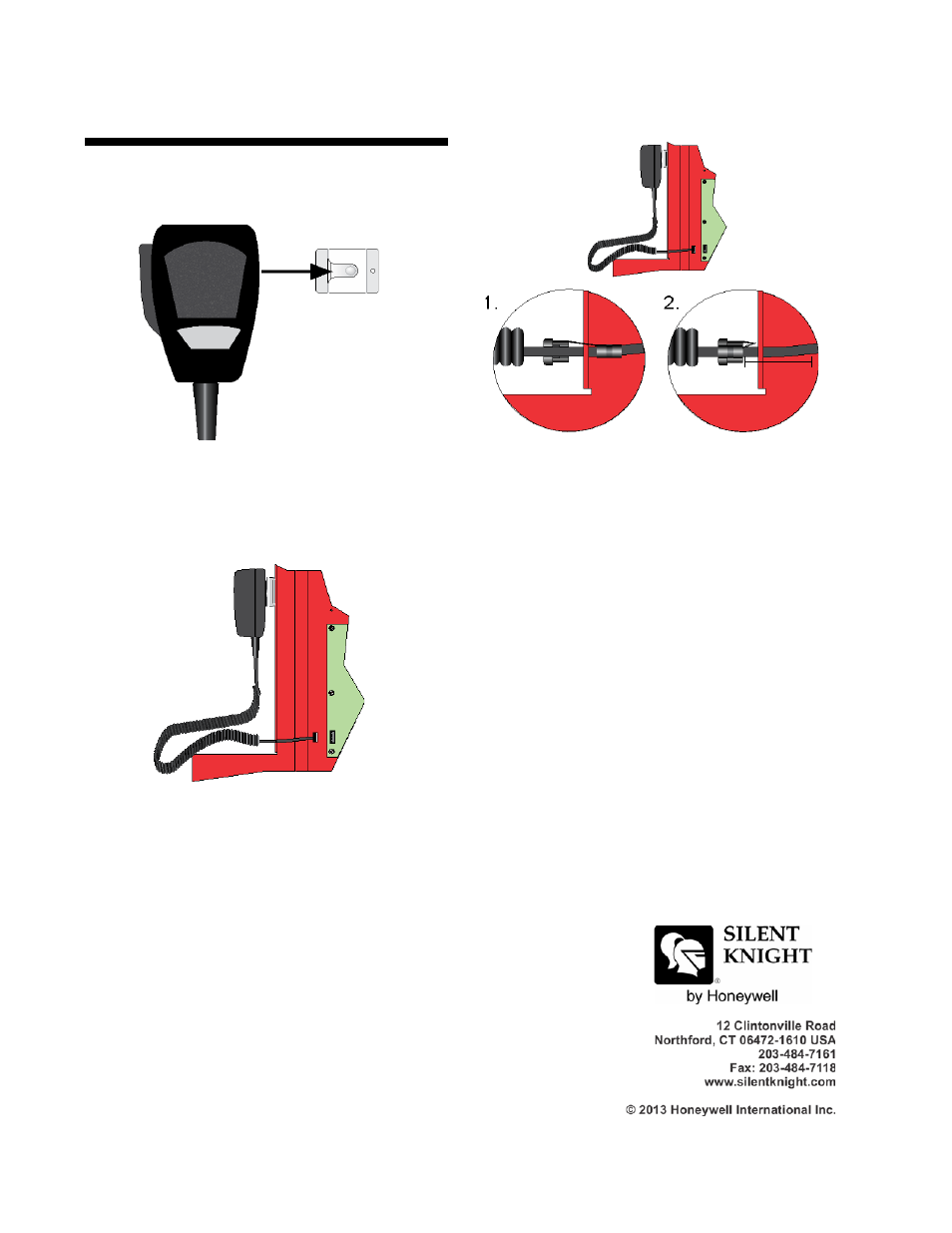 Installing the microphone | SilentKnight EVS-VCM User Manual | Page 2 / 2