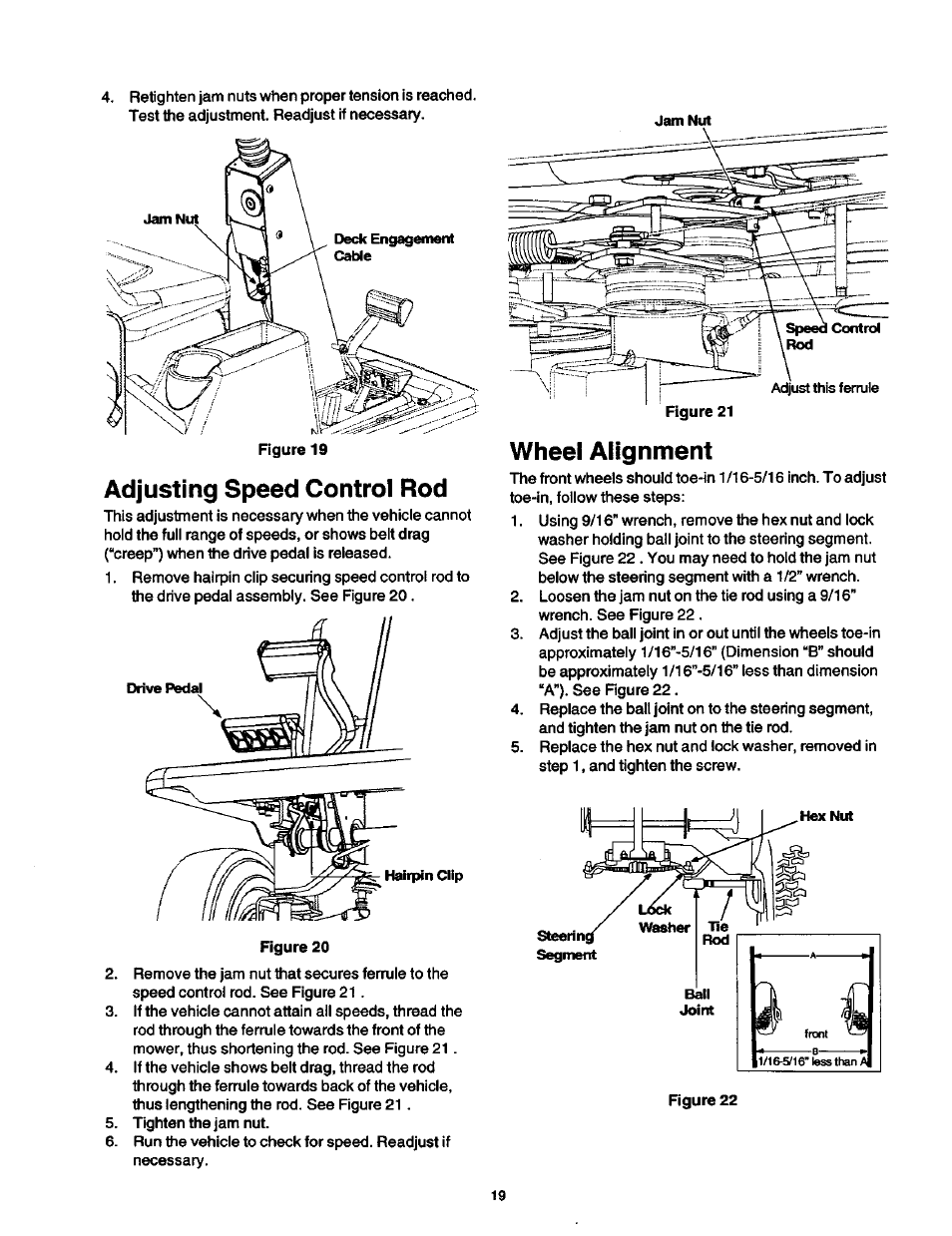 Adjusting speed control rod | Craftsman 247.270250 User Manual | Page 19 / 65