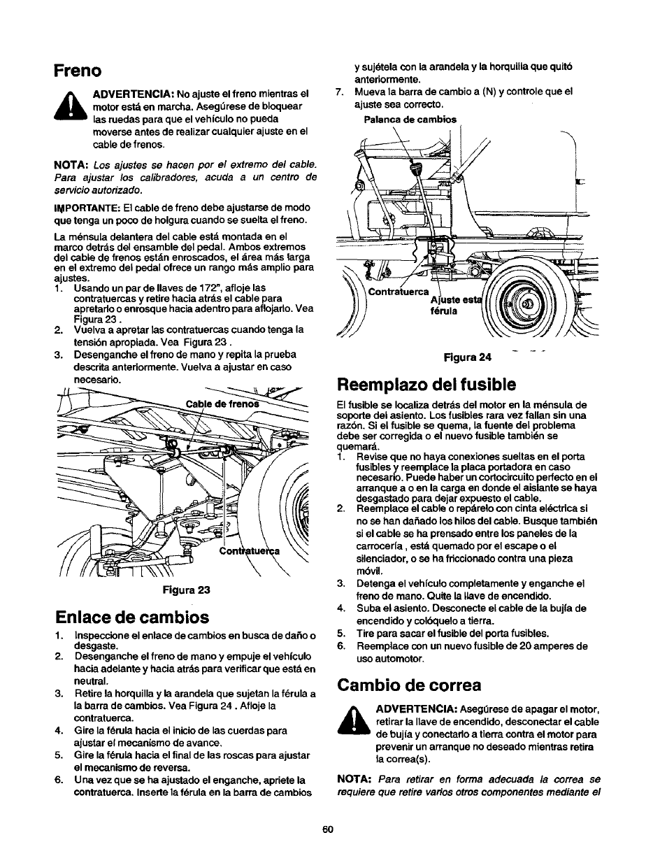 Barra de control de velocidad, Alineación de las ruedas | Craftsman 247.270250 User Manual | Page 60 / 65