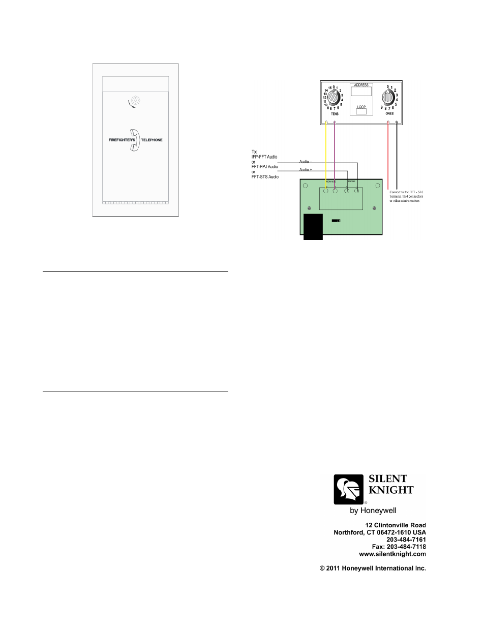 System wiring, Assembly of units with coiled cord handsets | SilentKnight FFT-STSS and FFT-STSR User Manual | Page 2 / 2