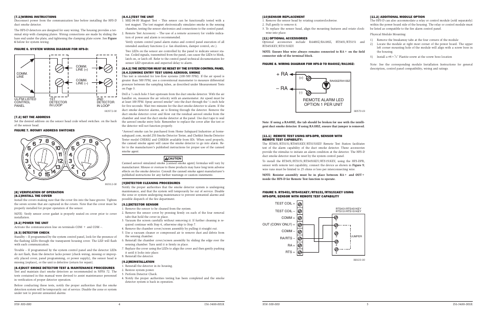 Ra + ra, Remote alarm led option 1 per unit | SilentKnight HFS-D User Manual | Page 4 / 4