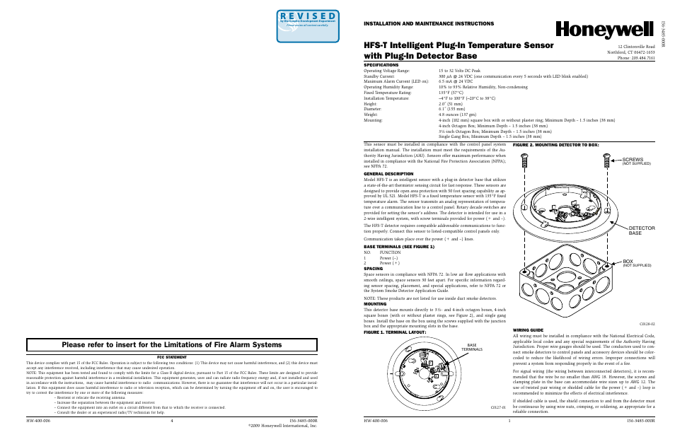 SilentKnight HFS-T User Manual | 2 pages