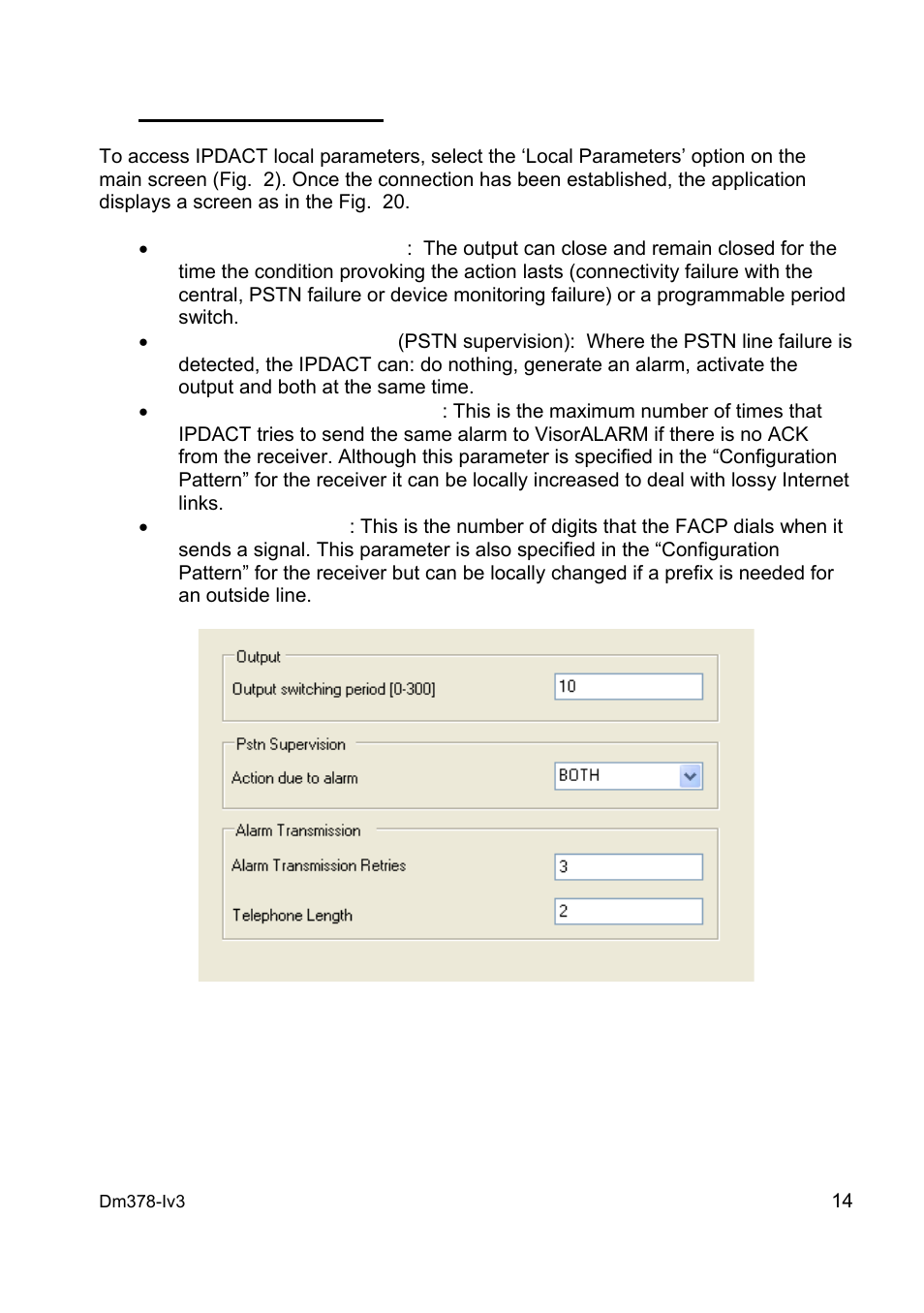 Ipdact local parameters | SilentKnight IP Communicator Configurator User Manual | Page 14 / 16