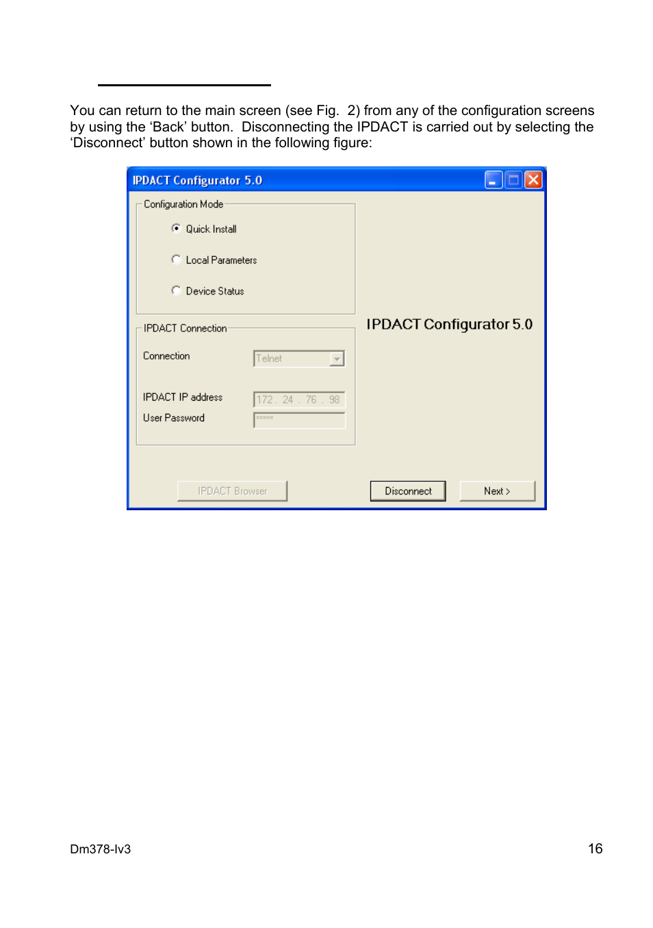 Disconnecting an ipdact | SilentKnight IP Communicator Configurator User Manual | Page 16 / 16