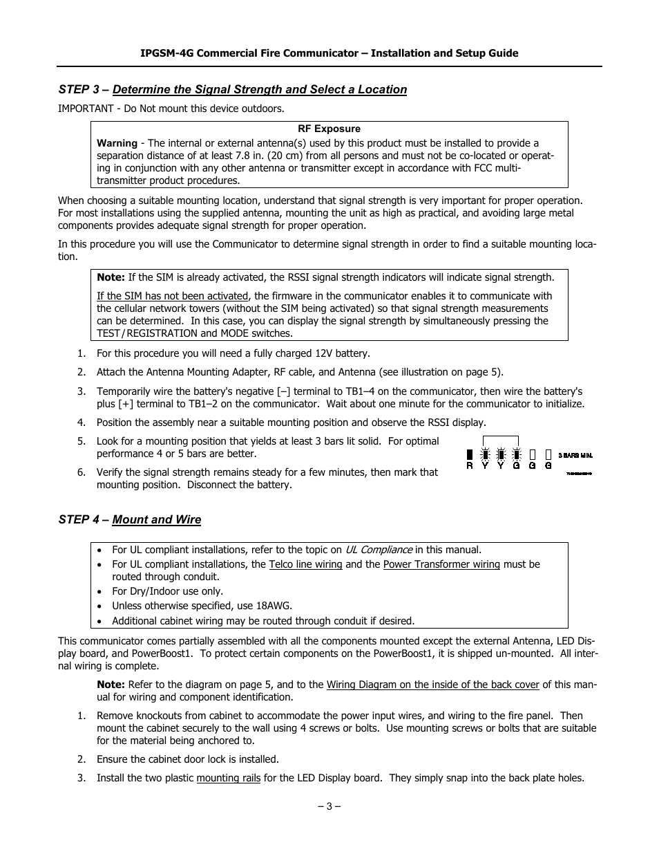 Step 4 – mount and wire | SilentKnight IPGSM-4G User Manual | Page 5 / 16