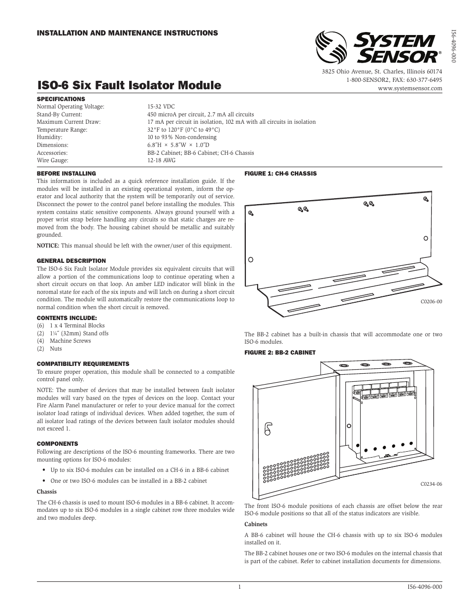 SilentKnight ISO-6 - Six Fault Isolator Module User Manual | 4 pages