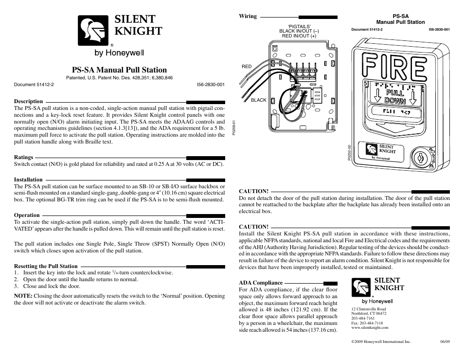SilentKnight PS-DASP Pull Station User Manual | 1 page