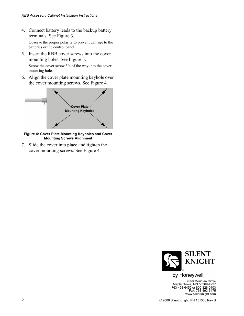 SilentKnight RBB Battery Accessory Cabinet User Manual | Page 2 / 2