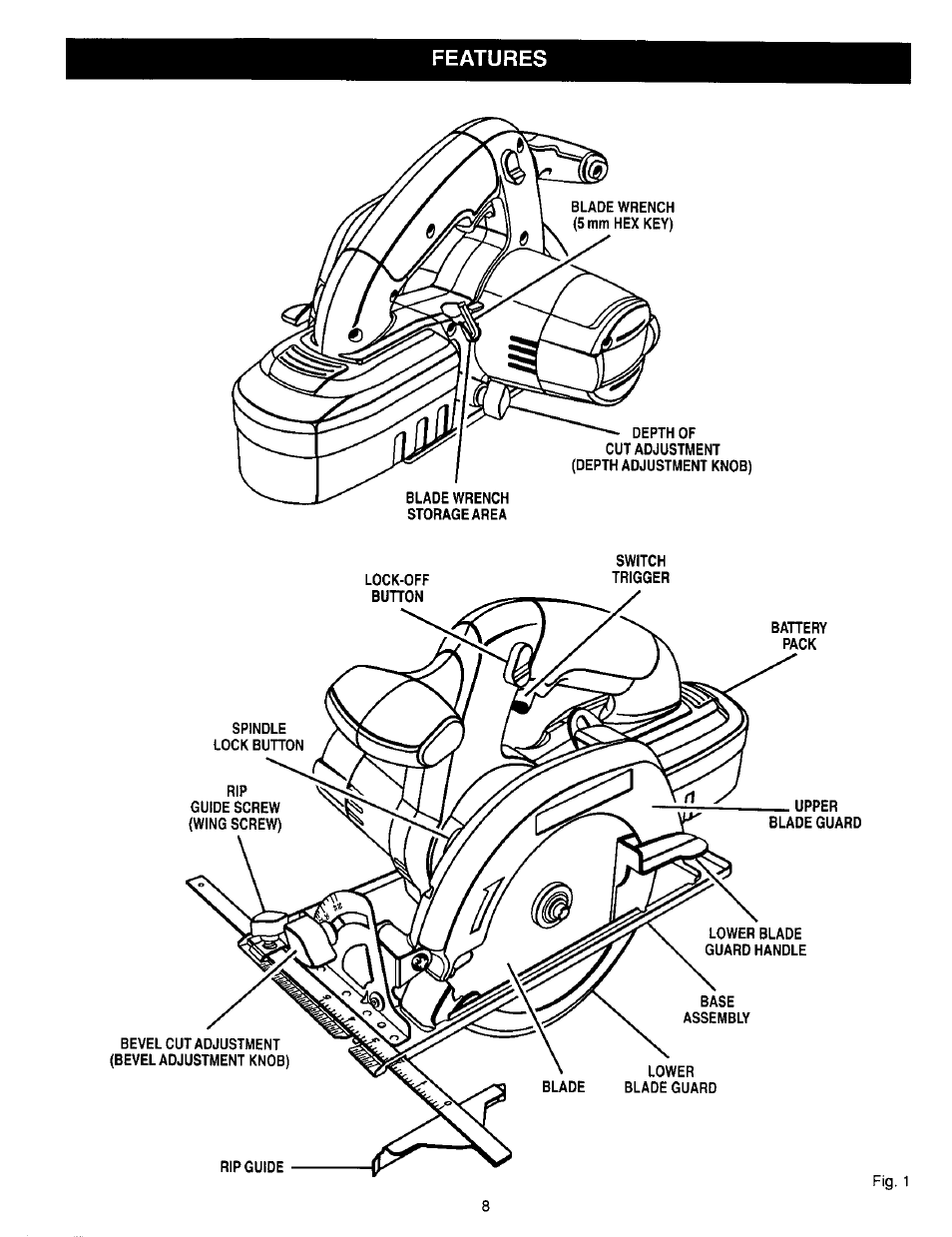 Features | Craftsman 315.271190 User Manual | Page 8 / 24