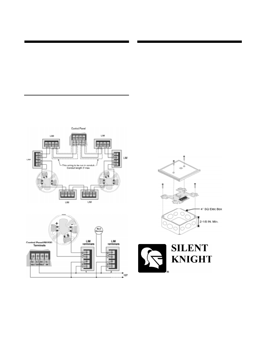 Wiring the sd500-lim, Mounting the sd500-lim, Wiring the sd500-lim to the slc terminals | SilentKnight SD500-LIM Line Isolation Module User Manual | Page 2 / 2