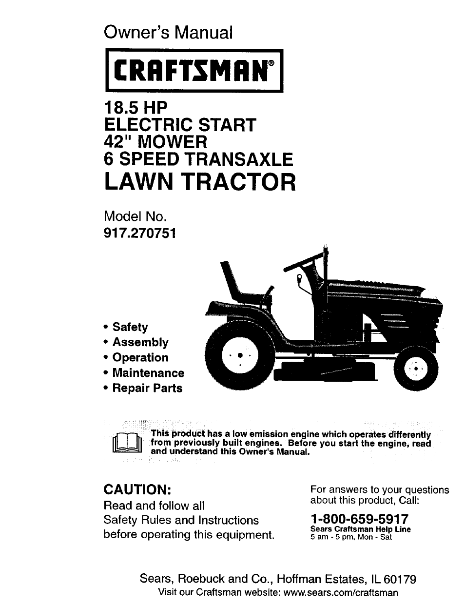 Craftsman 917.270751 User Manual | 60 pages