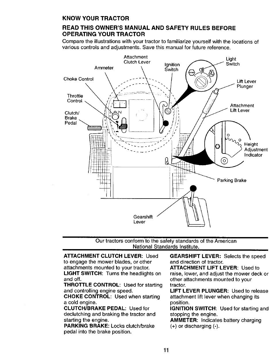 Know your tractor | Craftsman 917.270751 User Manual | Page 11 / 60