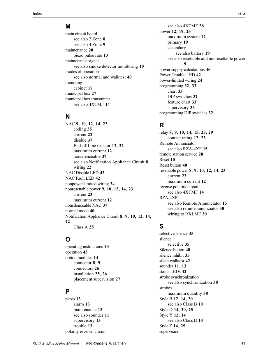 SilentKnight SK-4 Conventional FACP 2 & 4 Zone User Manual | Page 53 / 56