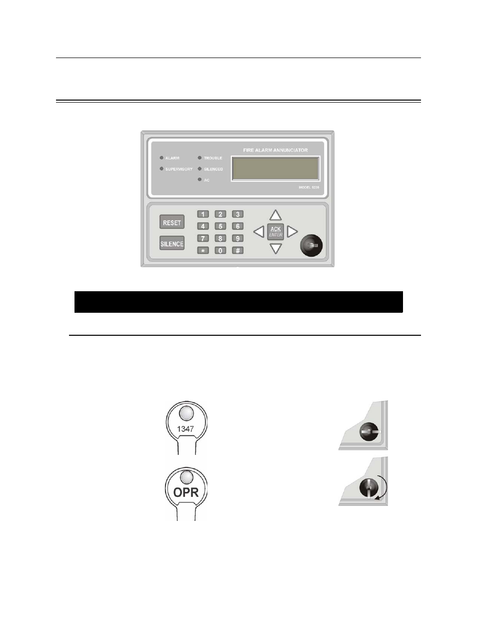 Section 5 operation, 1 installer & user keys, Installer & user keys -1 | SilentKnight SK-5208 Conventional FACP 10-30 Zone User Manual | Page 66 / 102