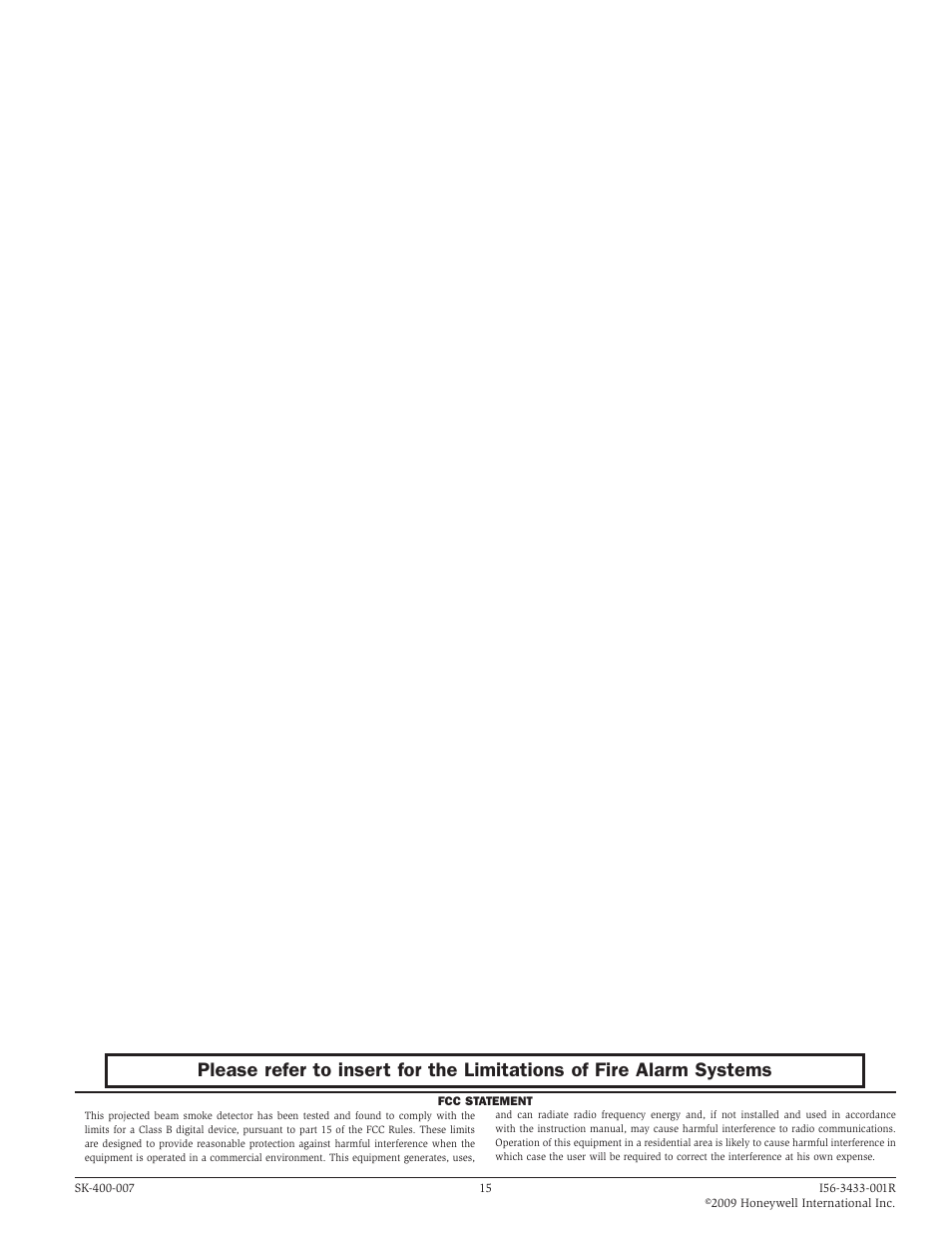 SilentKnight SK-Beam / SK-Beam-T Addressable Beam Smoke Detector w/Test User Manual | Page 15 / 15