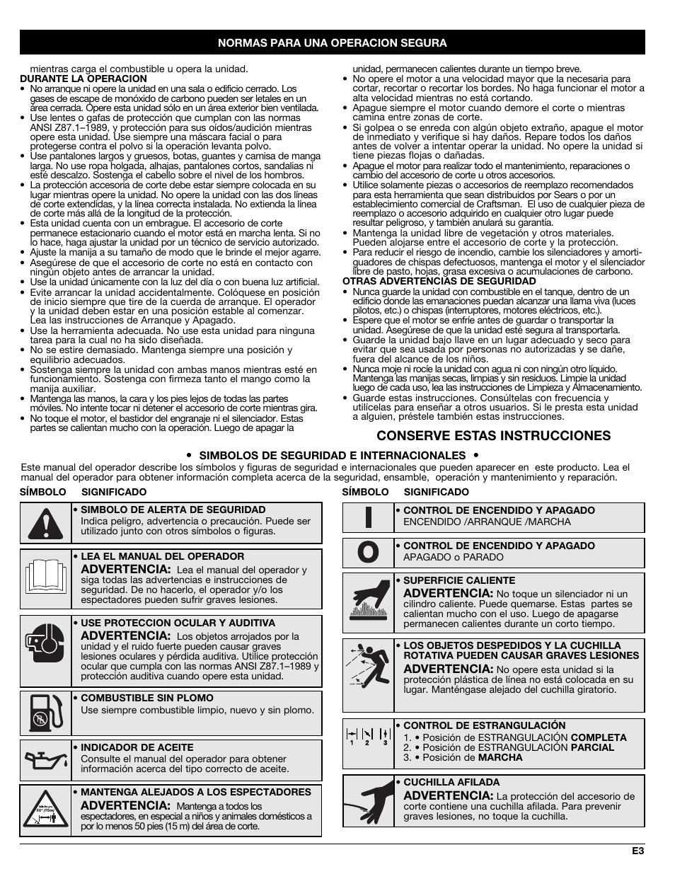 Conserve estas instrucciones | Craftsman 316.79191 User Manual | Page 21 / 40
