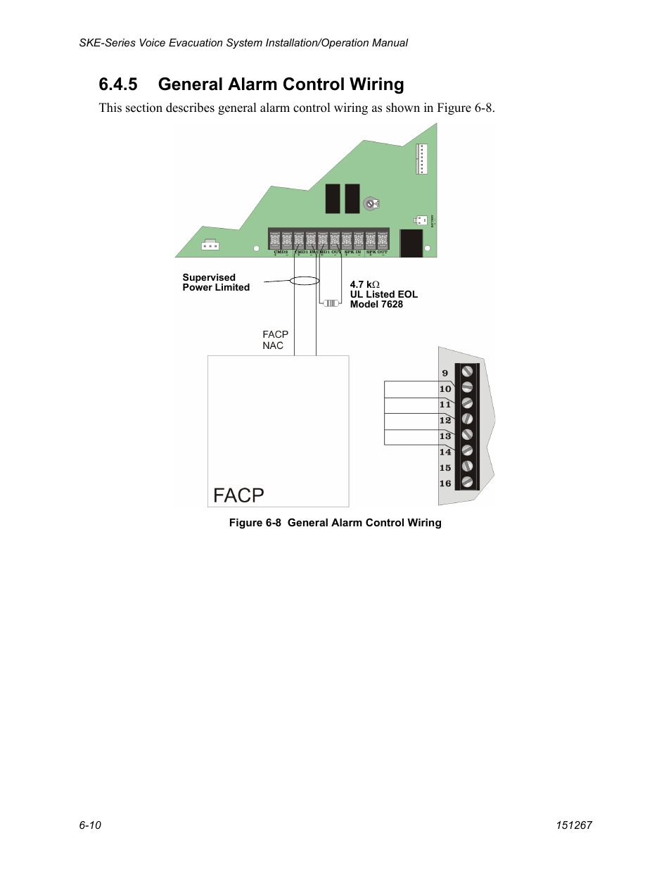 5 general alarm control wiring -10, 5 general alarm control wiring | SilentKnight SKE-450 Voice Evacuation Control Panel User Manual | Page 54 / 76