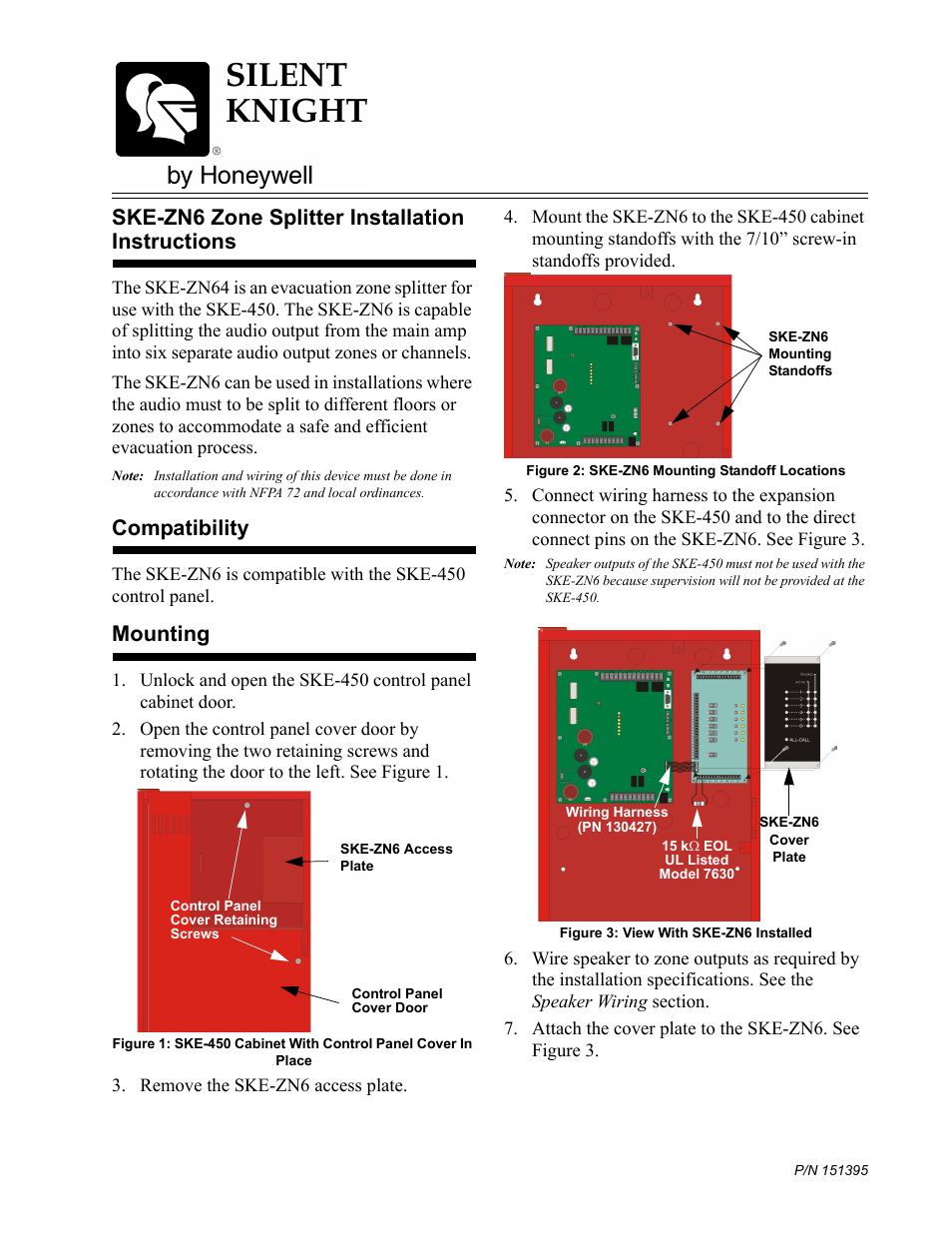 SilentKnight SKE-ZN6 Zone Splitter User Manual | 2 pages