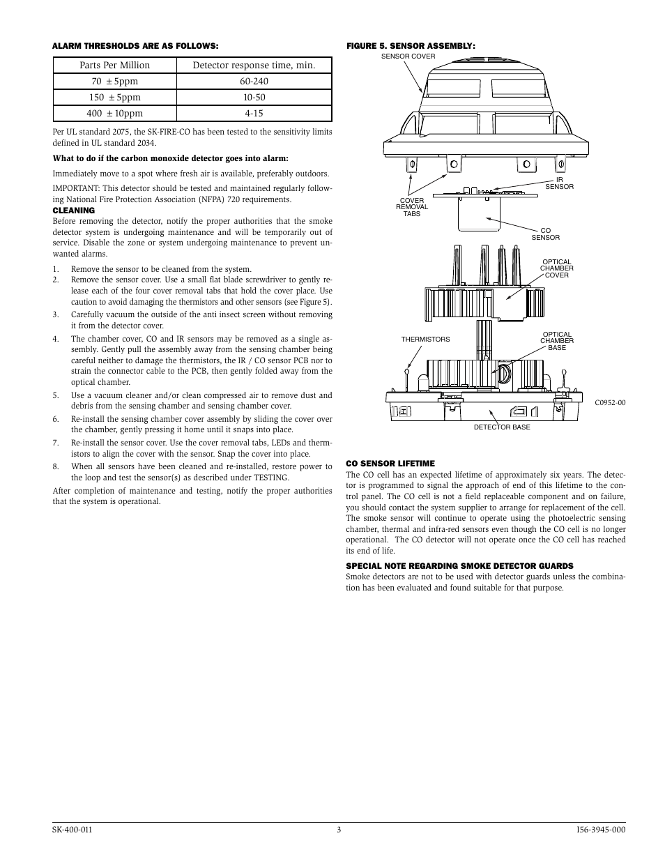 SilentKnight SK-Fire-CO Multi-Criteria CO and Smoke Sensor User Manual | Page 3 / 4