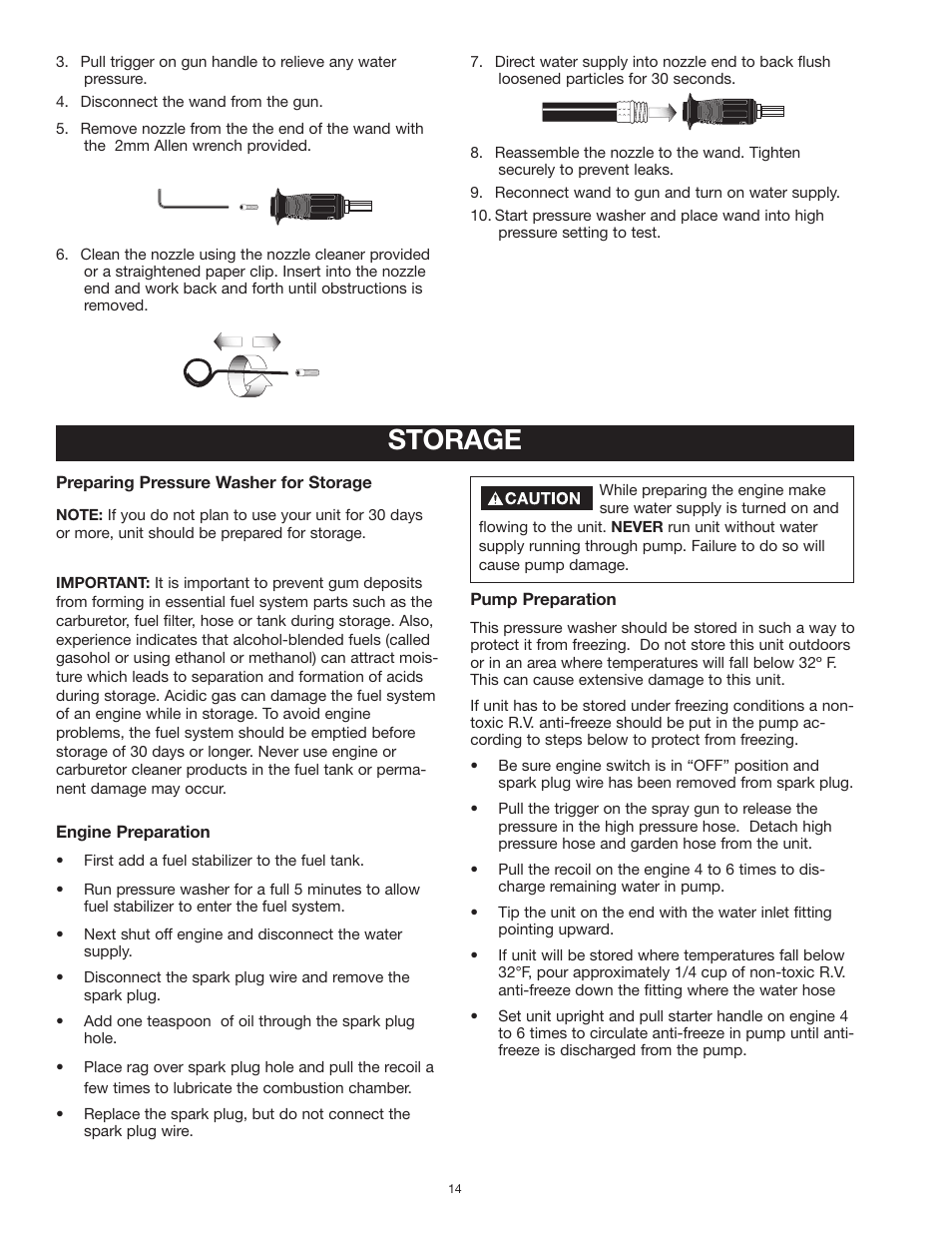 Storage | Craftsman MGP-769010 User Manual | Page 14 / 52