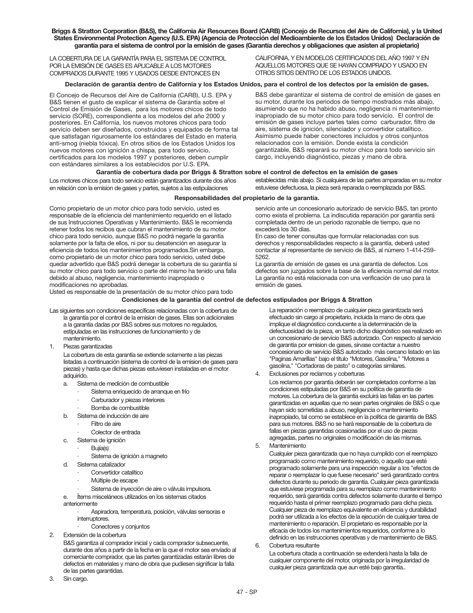 Craftsman MGP-769010 User Manual | Page 47 / 52