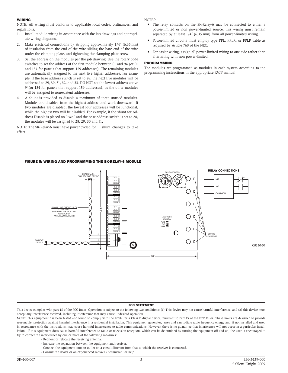 SilentKnight SK-Relay-6 Addressable Six Relay Module User Manual | Page 3 / 3