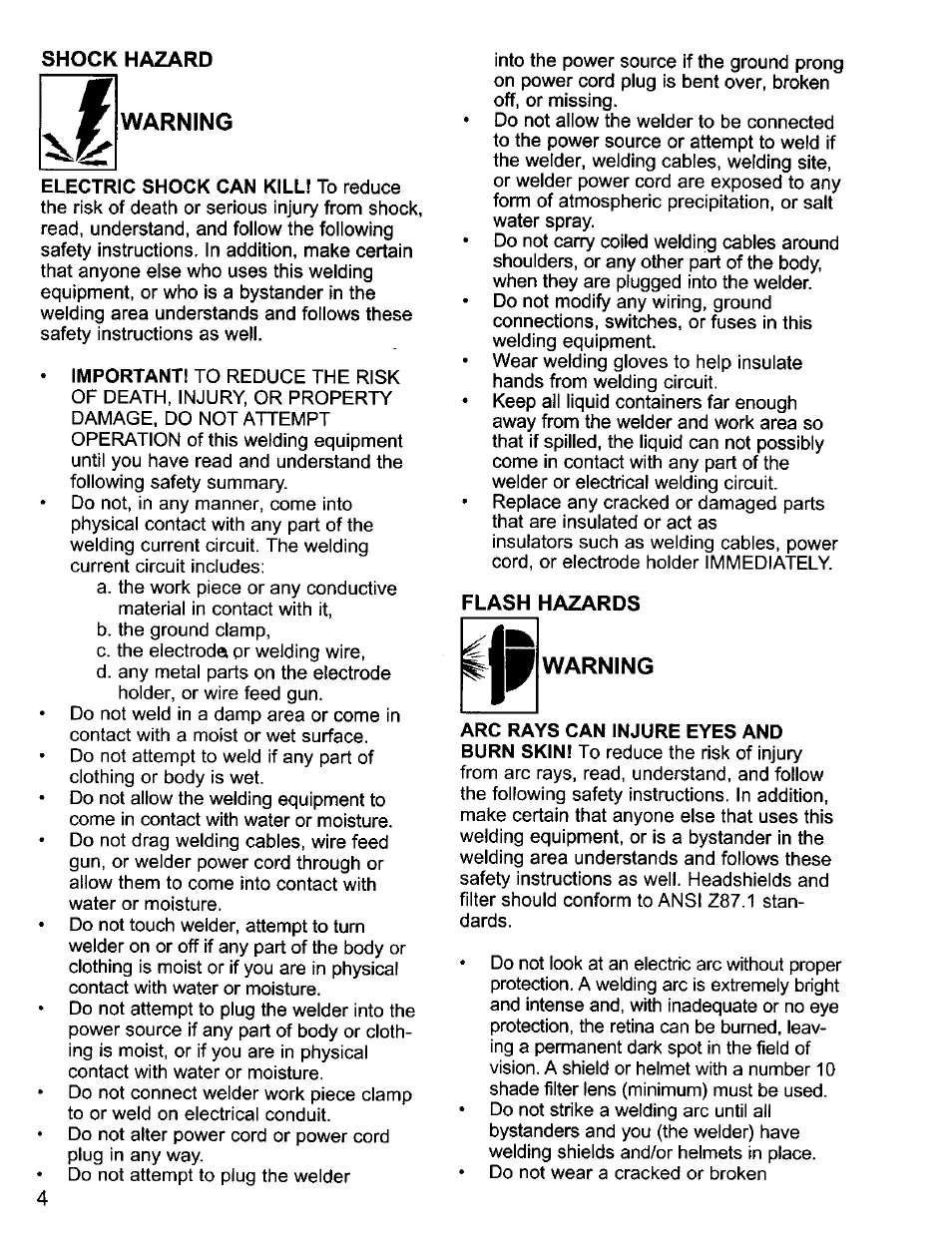 W warning | Craftsman 196.205690 User Manual | Page 4 / 60
