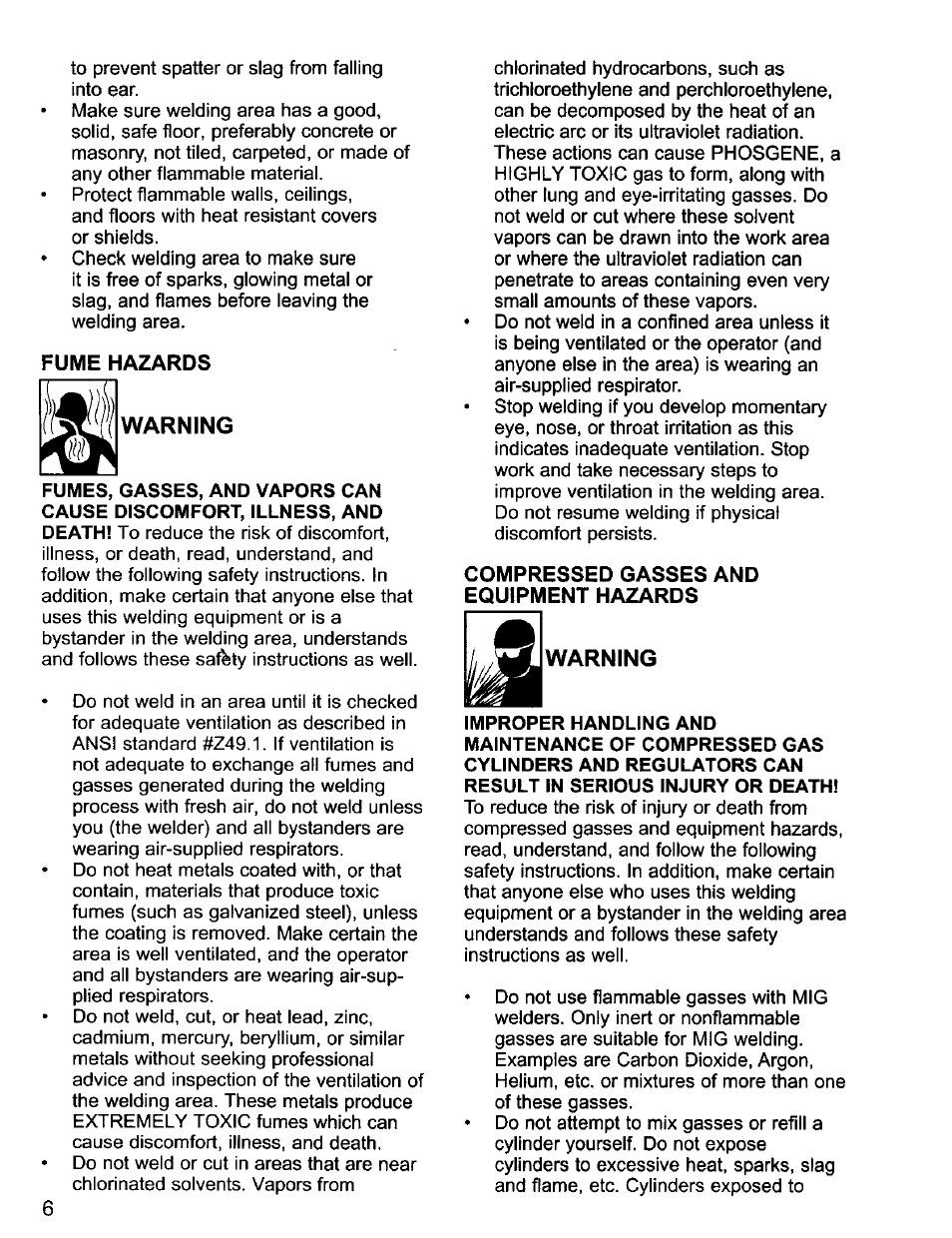 Warning | Craftsman 196.205690 User Manual | Page 6 / 60