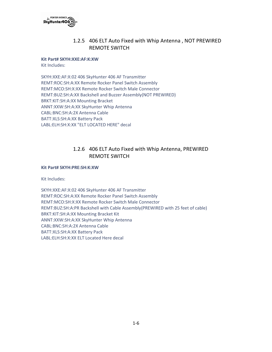SkyHunter406 SKYHUNTER 406 HF User Manual | Page 11 / 56