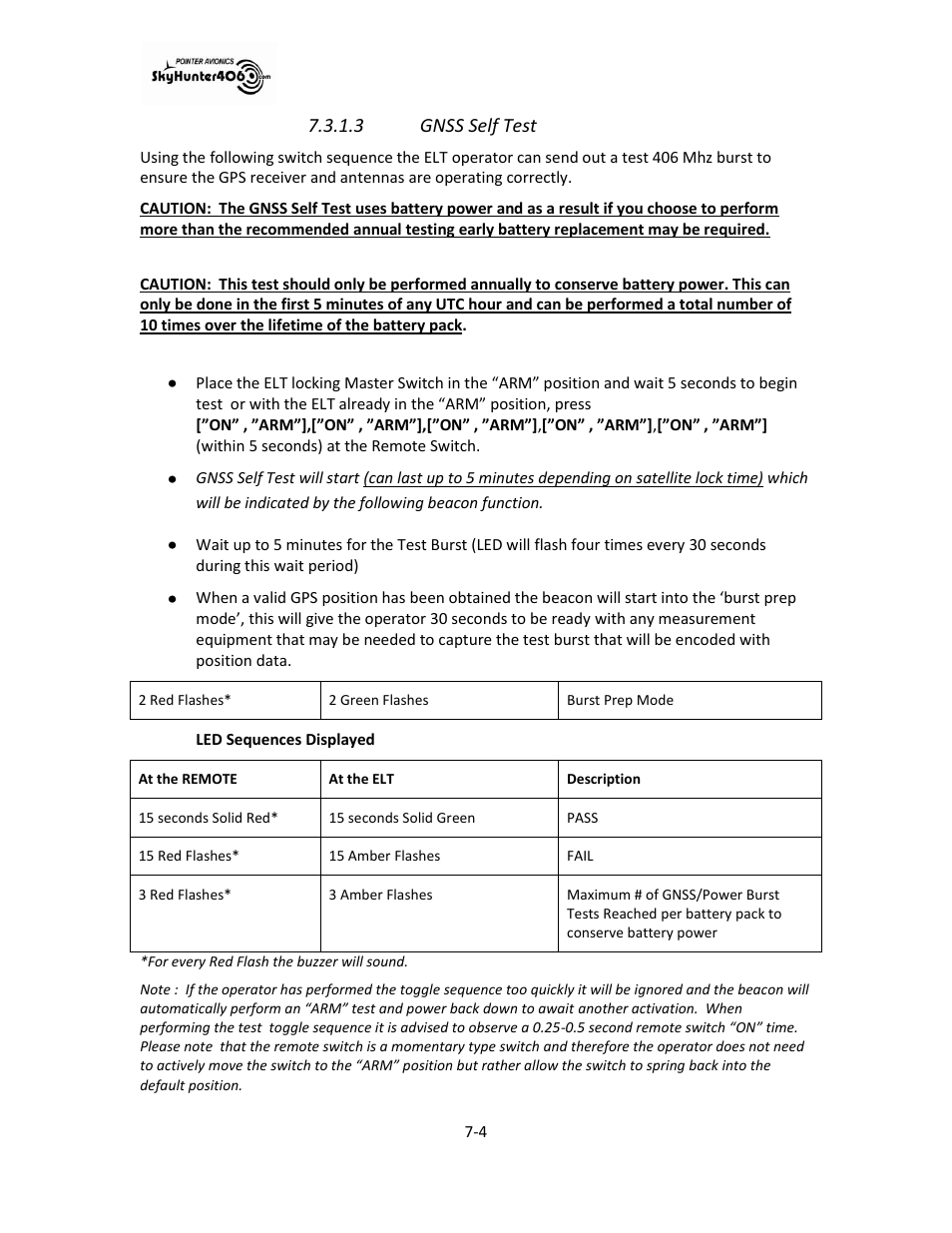 3 gnss self test | SkyHunter406 SKYHUNTER 406 HF User Manual | Page 42 / 56
