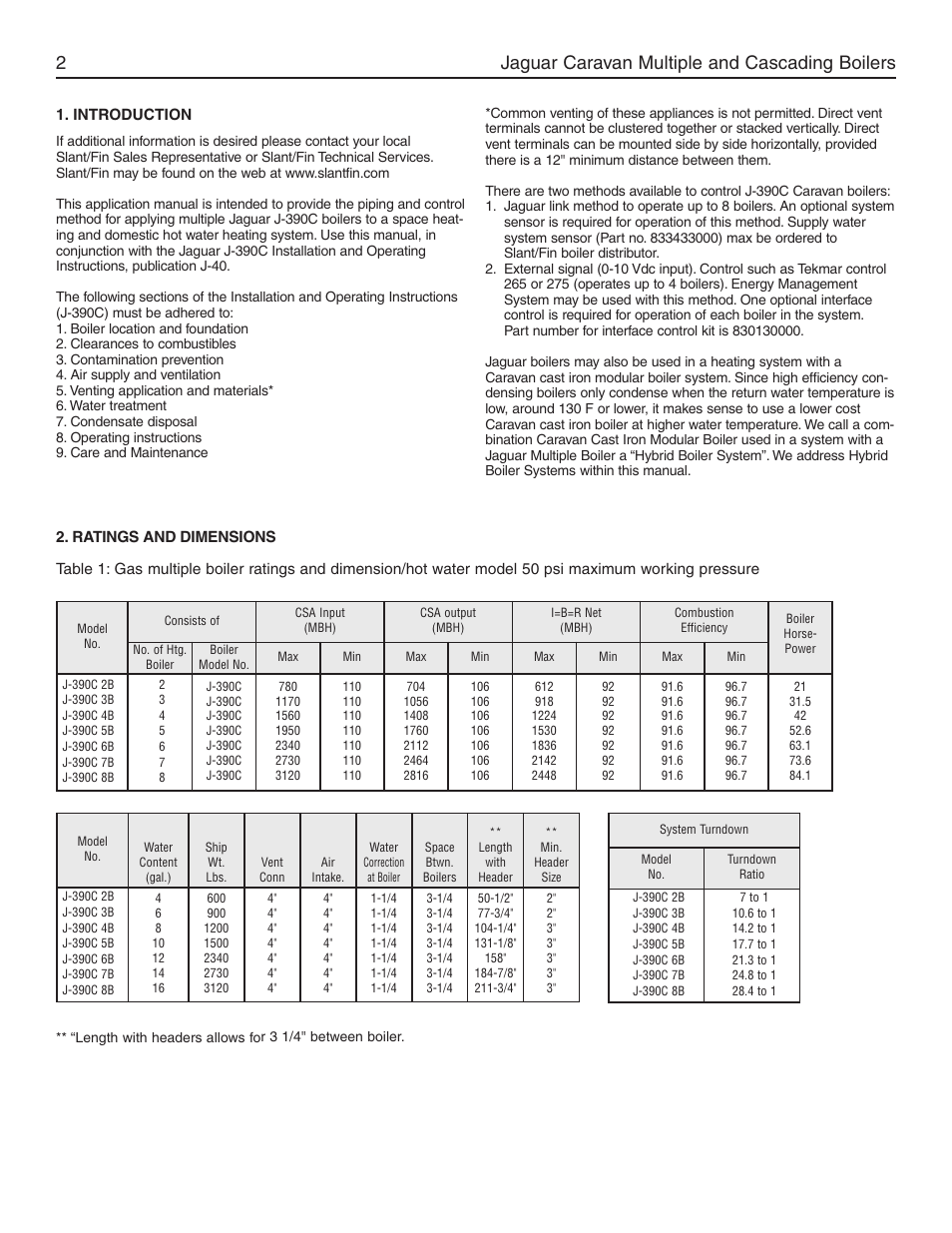 Jaguar caravan multiple and cascading boilers 2 | Slant/Fin Jaguar User Manual | Page 2 / 36