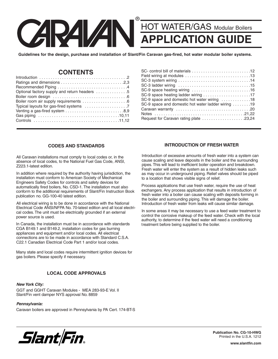 Slant/Fin Gas Hot Water User Manual | 24 pages