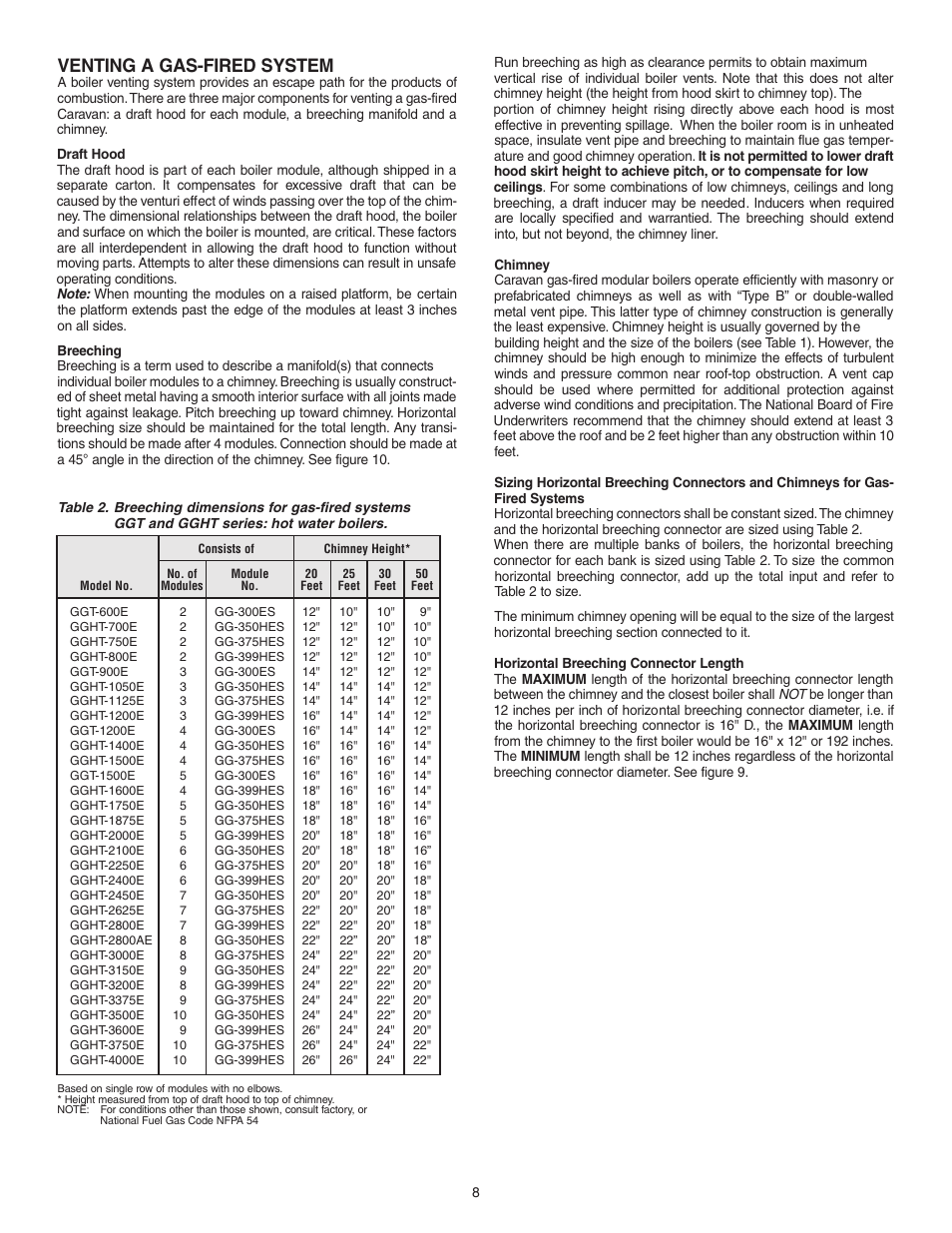 Venting a gas-fired system | Slant/Fin Gas Hot Water User Manual | Page 8 / 24