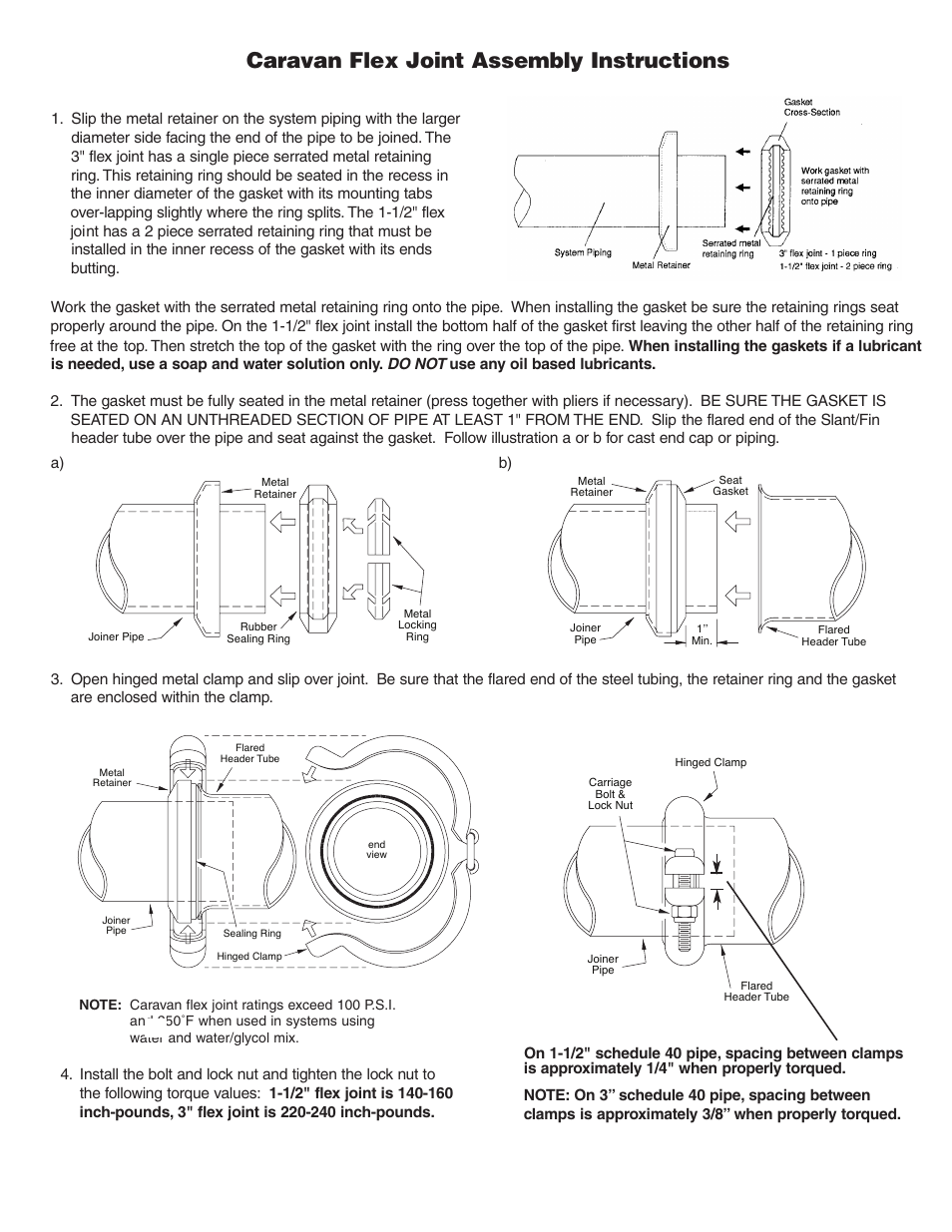 Caravan flex joint assembly instructions | Slant/Fin G-Series User Manual | Page 3 / 4