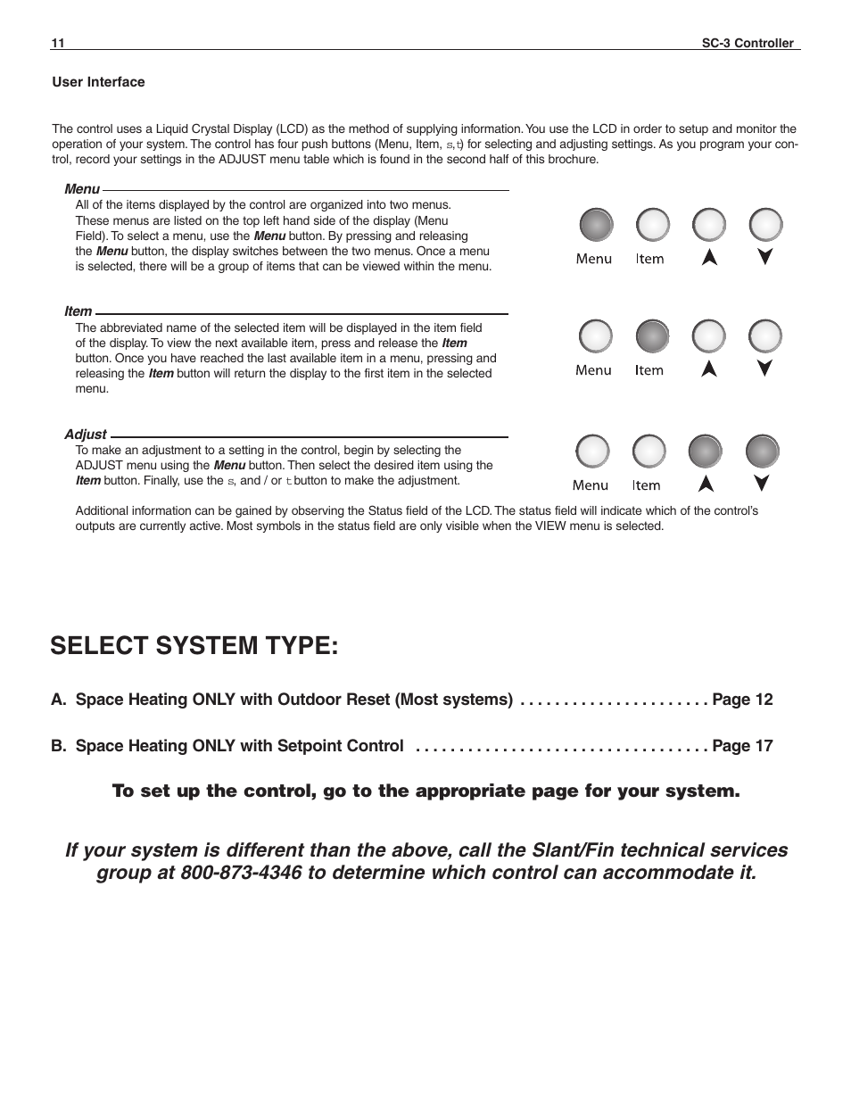 Select system type | Slant/Fin SC-3 User Manual | Page 10 / 27