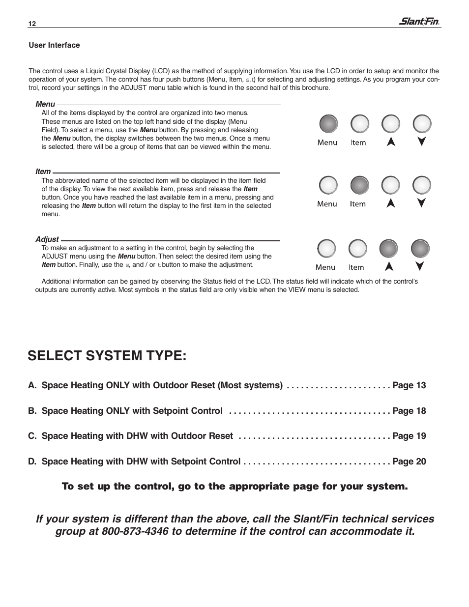 Select system type | Slant/Fin SC-9 User Manual | Page 12 / 32