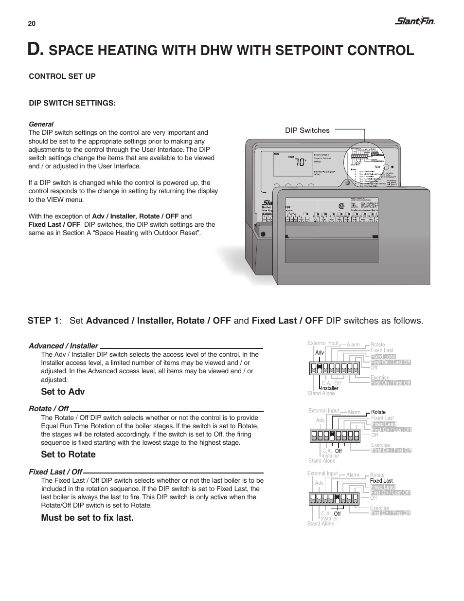 Space heating with dhw with setpoint control | Slant/Fin SC-9 User Manual | Page 20 / 32