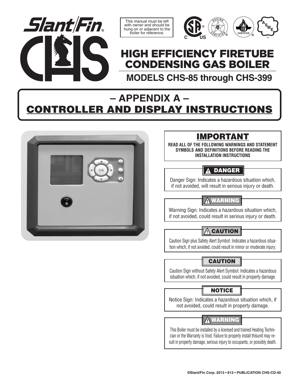 Slant/Fin CHS-399 User Manual | 36 pages