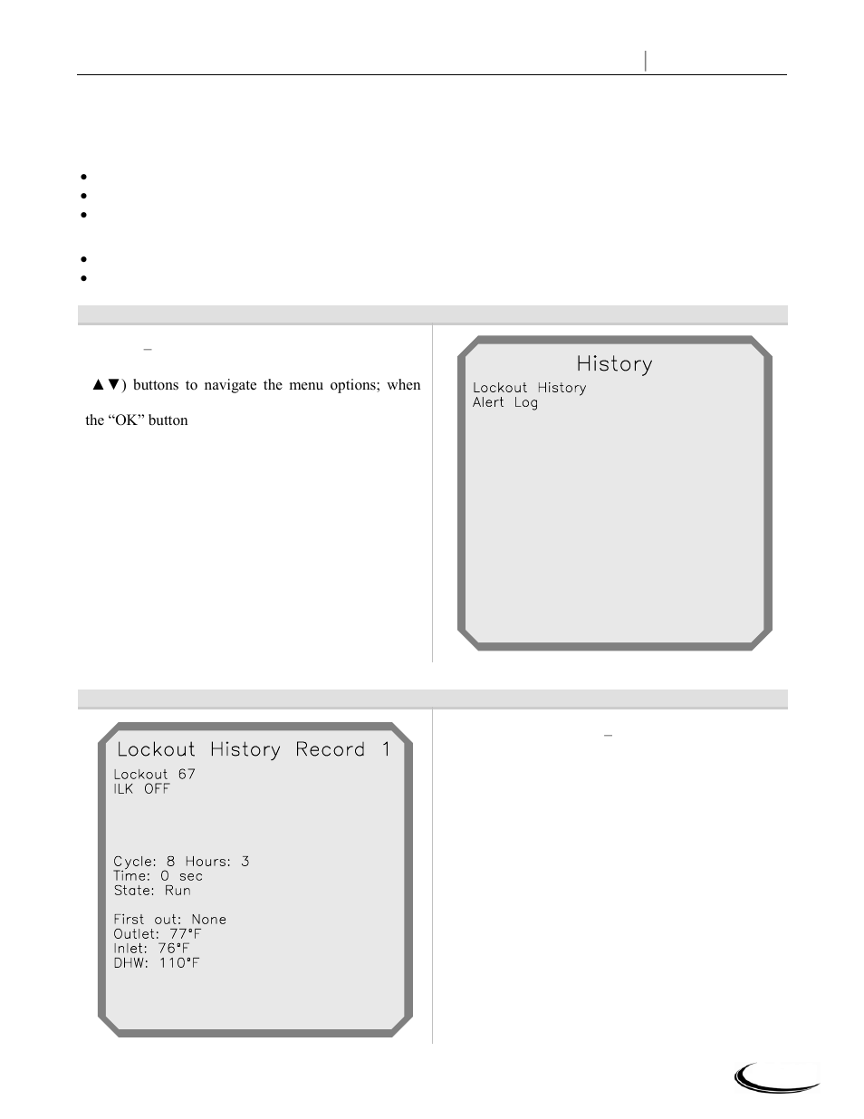 Slant fin corp, History, Lockout history record 1 | Slant/Fin CHS-399 User Manual | Page 33 / 36