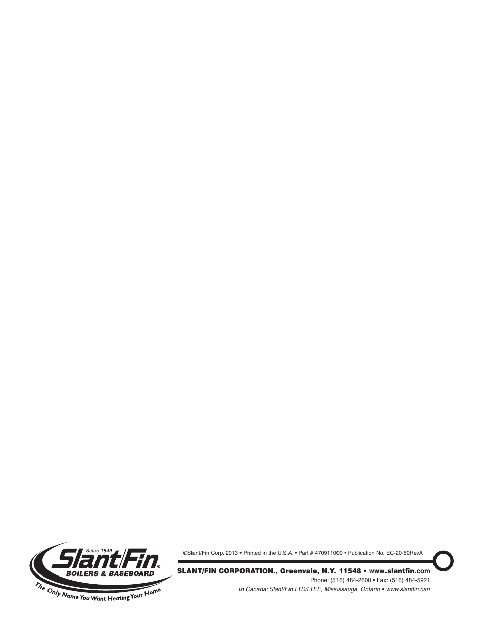 Slant/Fin EC-20 Assembly Instructions User Manual | Page 20 / 20