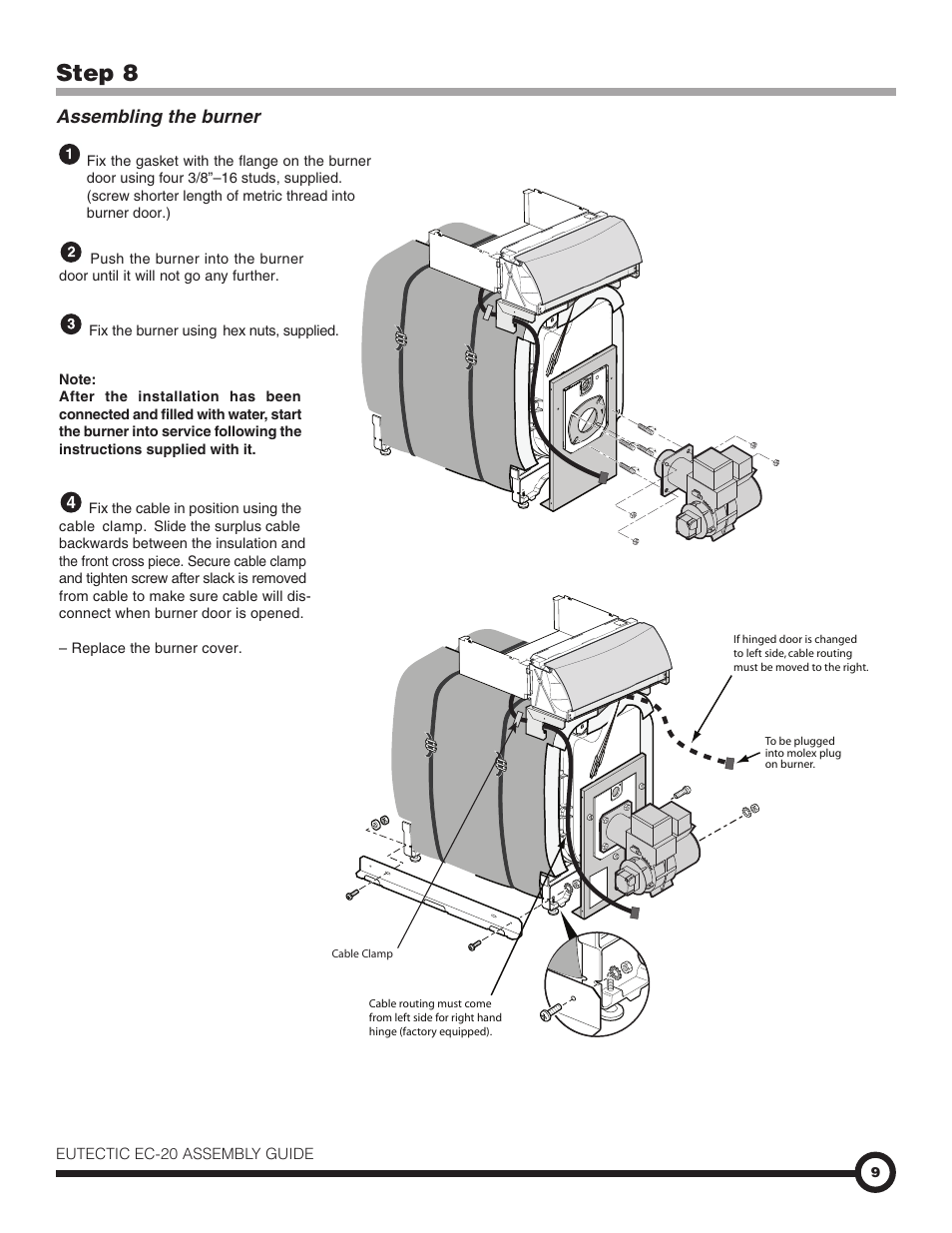 Step 8, Assembling the burner | Slant/Fin EC-20 Assembly Instructions User Manual | Page 9 / 20