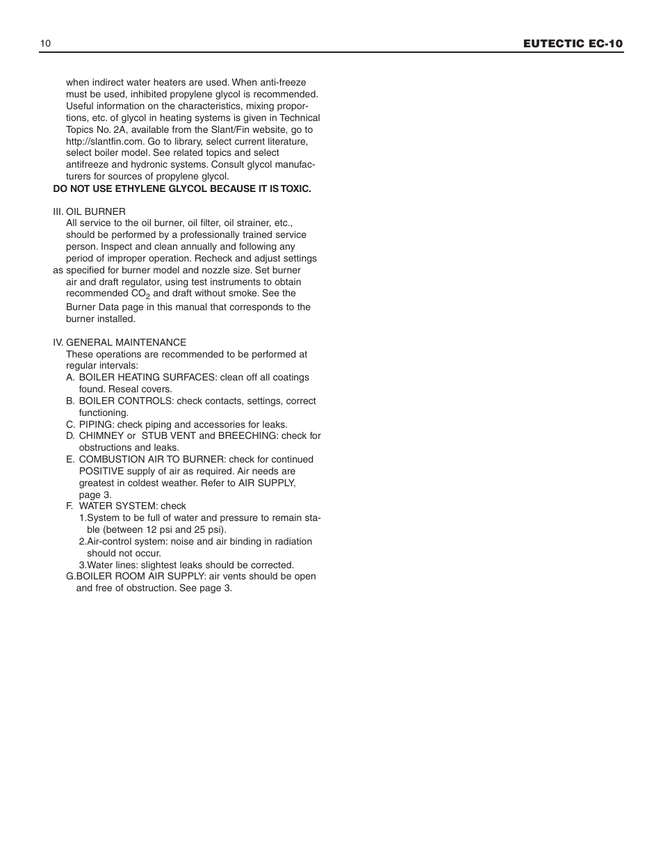 Slant/Fin EC-10 Installation User Manual | Page 10 / 24