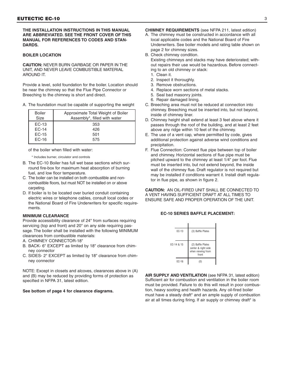 Slant/Fin EC-10 Installation User Manual | Page 3 / 24