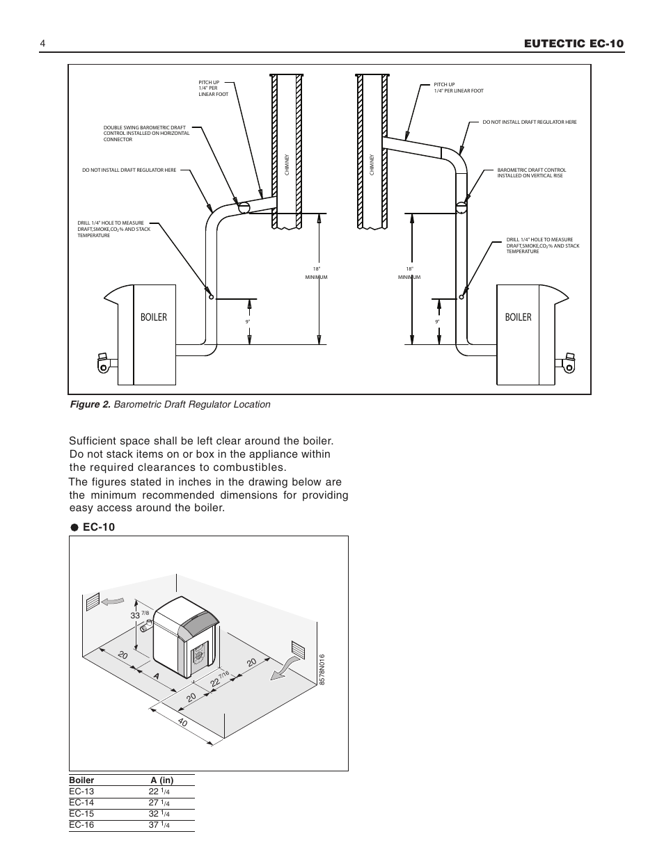 Eutectic ec-10, Boiler, Figure 2. barometric draft regulator location | Slant/Fin EC-10 Installation User Manual | Page 4 / 24