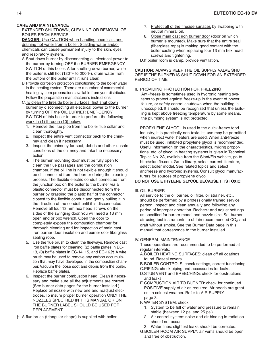 Slant/Fin EC-10DV Series User Manual | Page 14 / 15