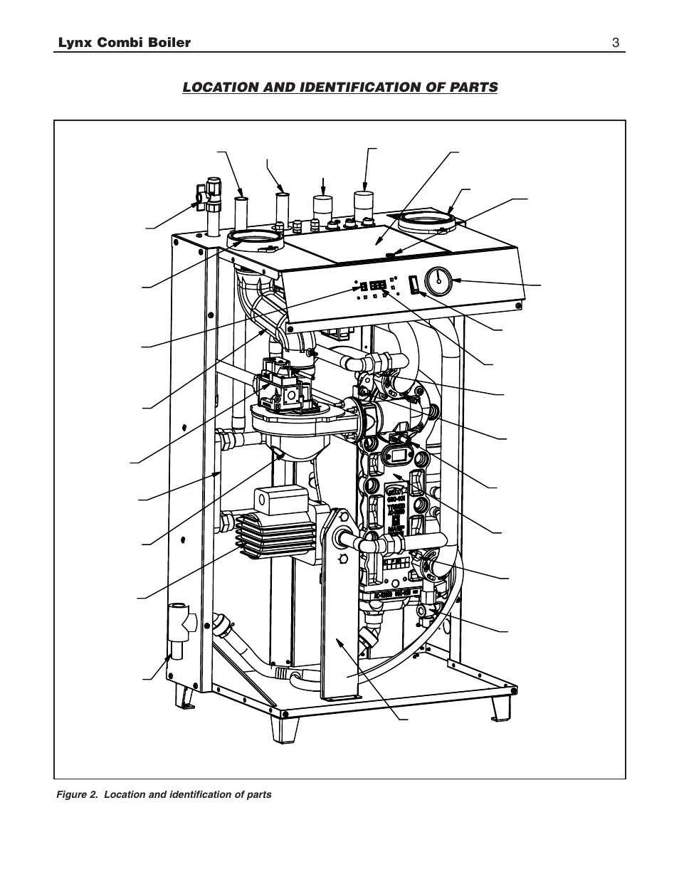 Lynx combi boiler 3, Location and identification of parts | Slant/Fin LX-150CB User Manual | Page 3 / 44